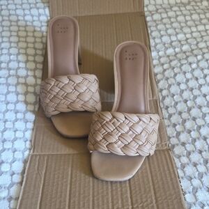 A New Day Women's Beige Woven Mules